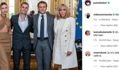 Justin Bieber yahuye na perezida Emmanuel Macron