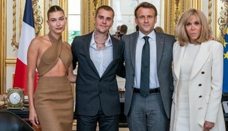 Justin Bieber yahuye na perezida Emmanuel Macron